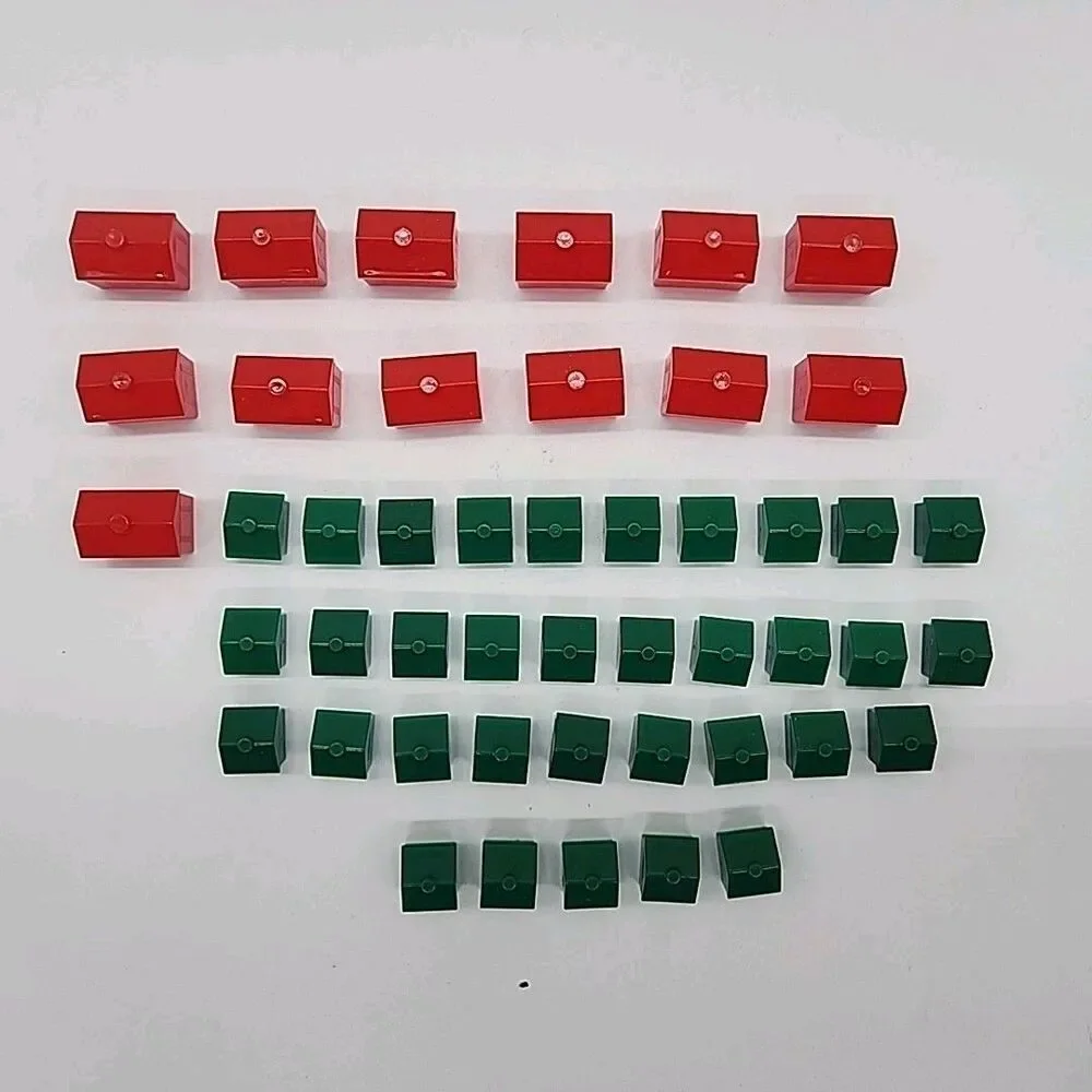 Vtg Monopoly Houses and Hotels Red Green COMPLETE-Used